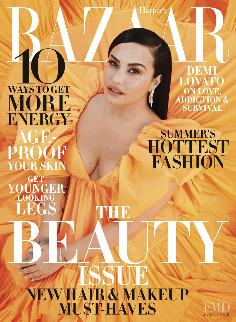 Demi Lovato featured on the Harper\'s Bazaar USA cover from May 2020