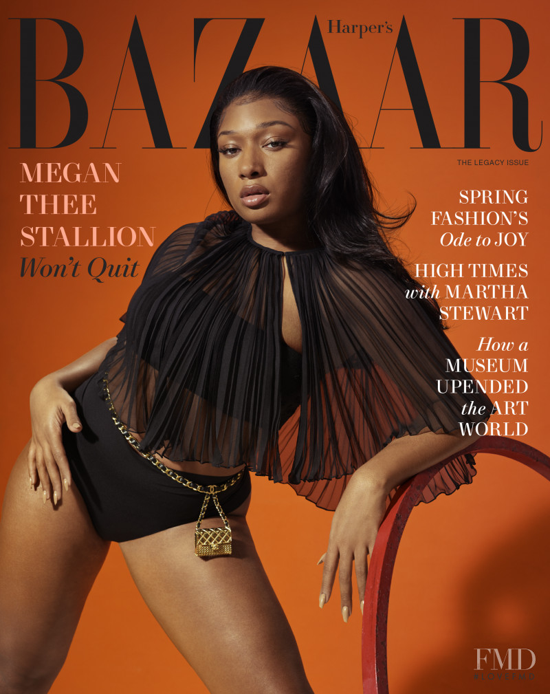 Megan Thee Stallion featured on the Harper\'s Bazaar USA cover from March 2021