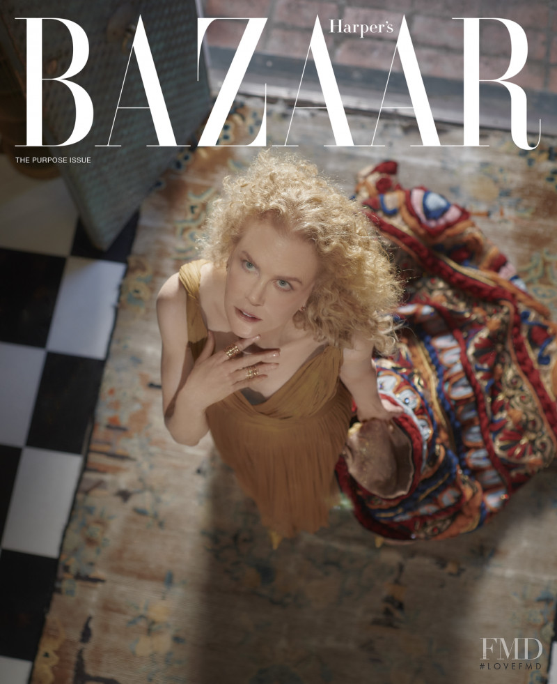 Nicole Kidman featured on the Harper\'s Bazaar USA cover from October 2021