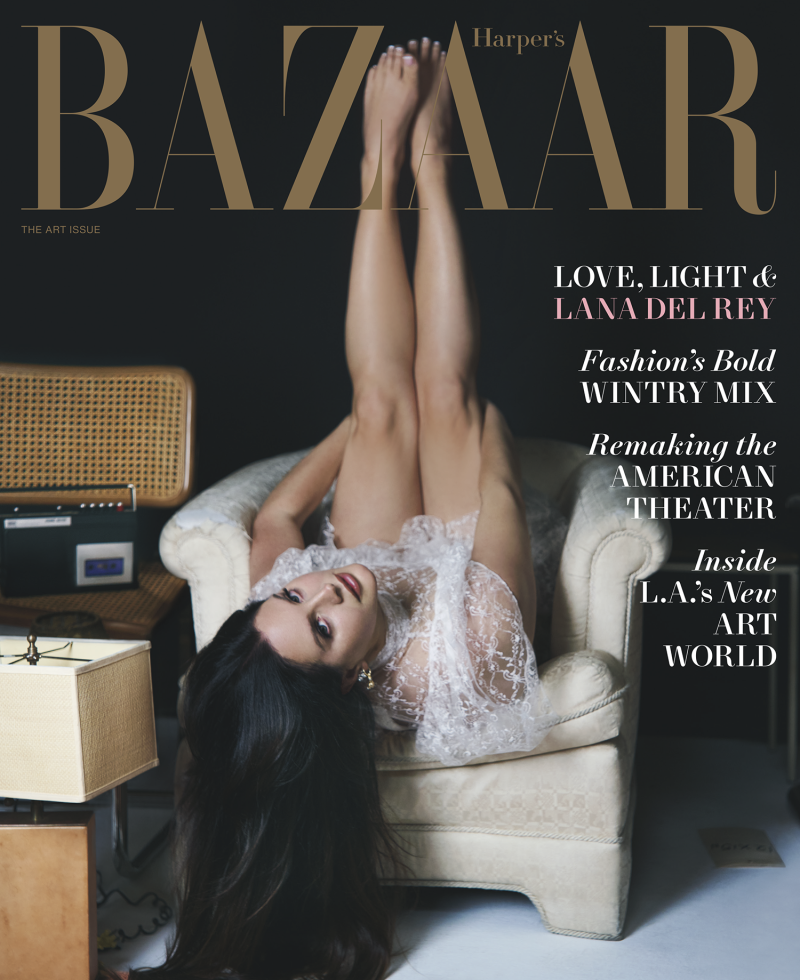 Lana Del Rey featured on the Harper\'s Bazaar USA cover from December 2023