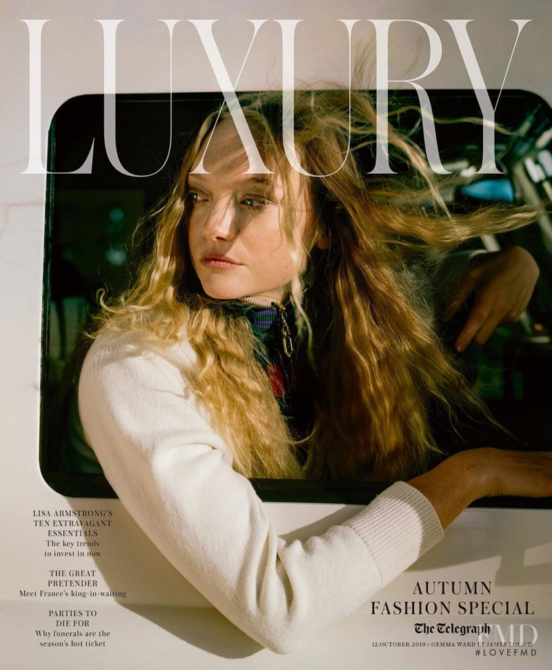 Gemma Ward featured on the Telegraph Luxury  cover from October 2019