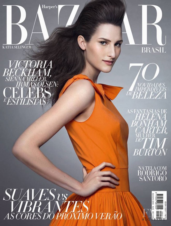 Katia Selinger featured on the Harper\'s Bazaar Brazil cover from August 2012