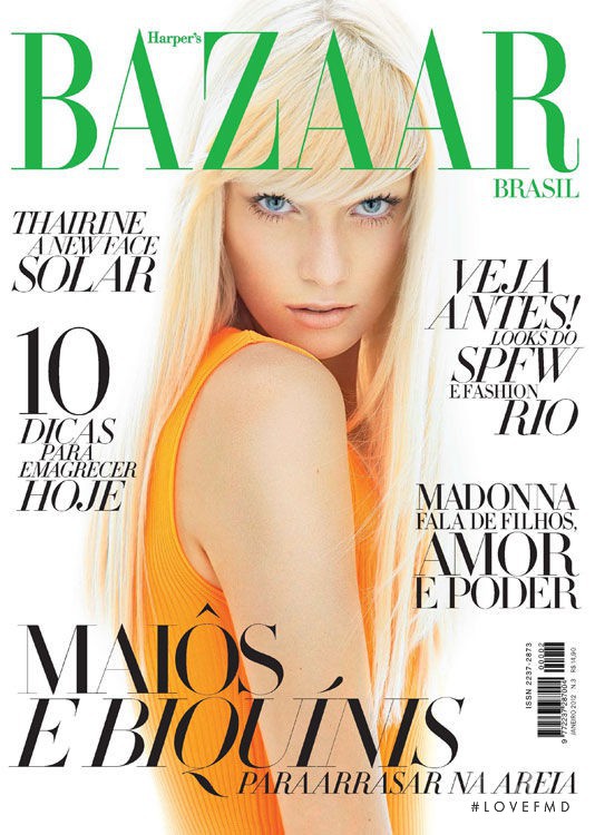Thairine García featured on the Harper\'s Bazaar Brazil cover from January 2012