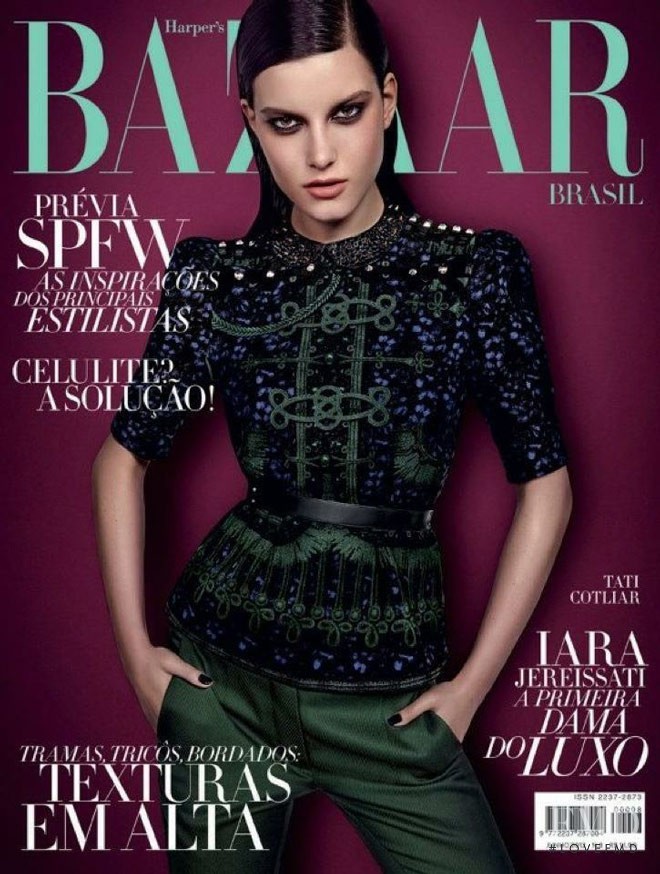 Tatiana Cotliar featured on the Harper\'s Bazaar Brazil cover from June 2012