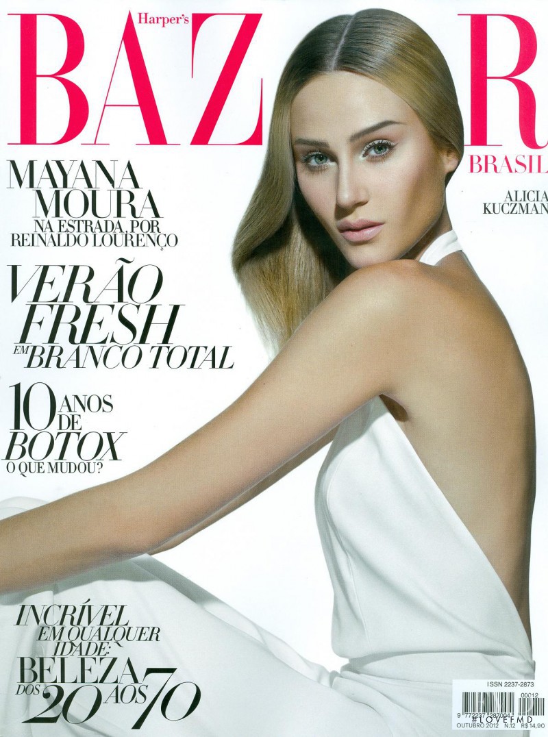 Alicia Kuczman featured on the Harper\'s Bazaar Brazil cover from October 2012