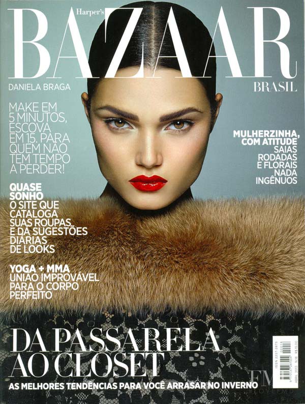 Daniela Braga featured on the Harper\'s Bazaar Brazil cover from April 2013