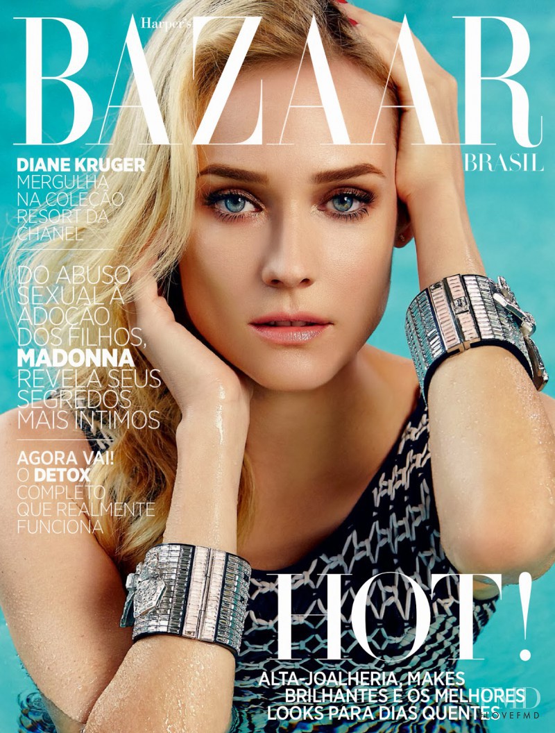 Diane Heidkruger featured on the Harper\'s Bazaar Brazil cover from December 2013