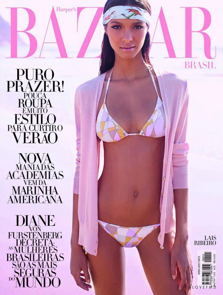 Lais Ribeiro featured on the Harper\'s Bazaar Brazil cover from January 2013