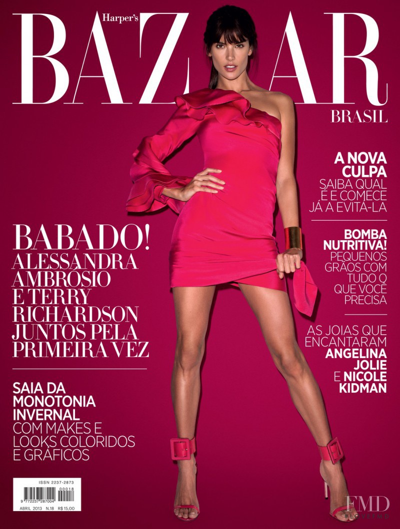 Alessandra Ambrosio featured on the Harper\'s Bazaar Brazil cover from June 2013