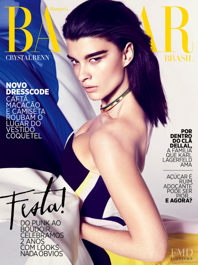 Crystal Renn featured on the Harper\'s Bazaar Brazil cover from November 2013