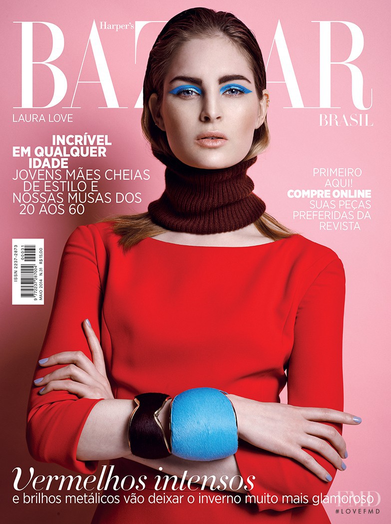 Laura Love featured on the Harper\'s Bazaar Brazil cover from May 2014