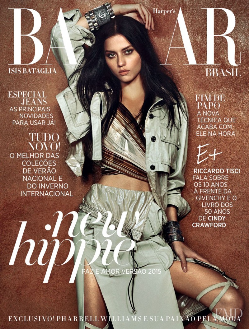 Isis Bataglia featured on the Harper\'s Bazaar Brazil cover from August 2015