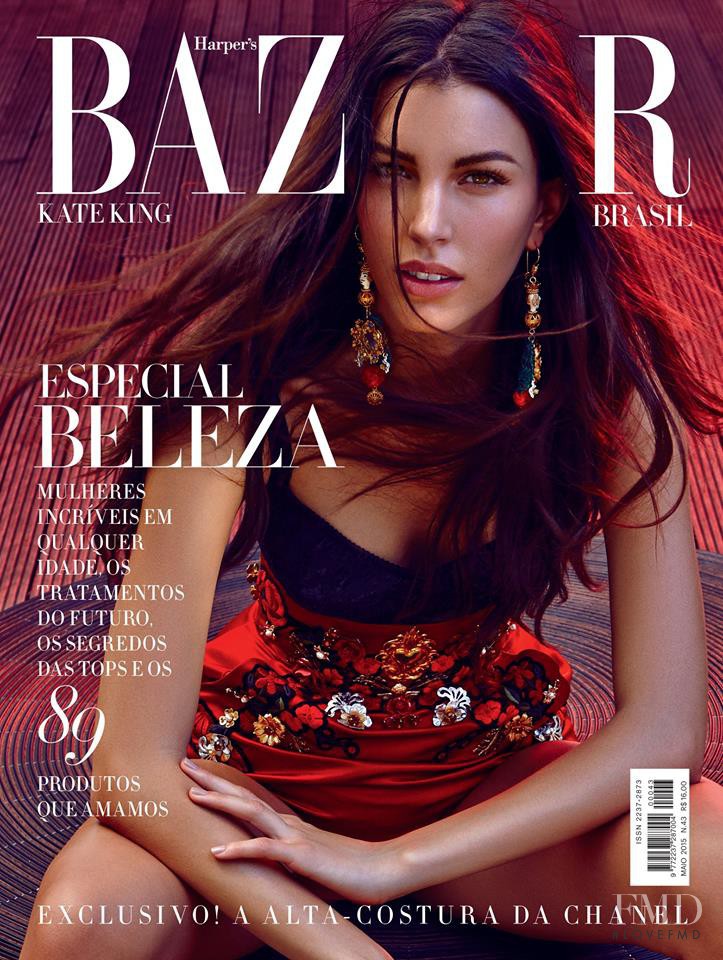 Kate King featured on the Harper\'s Bazaar Brazil cover from May 2015