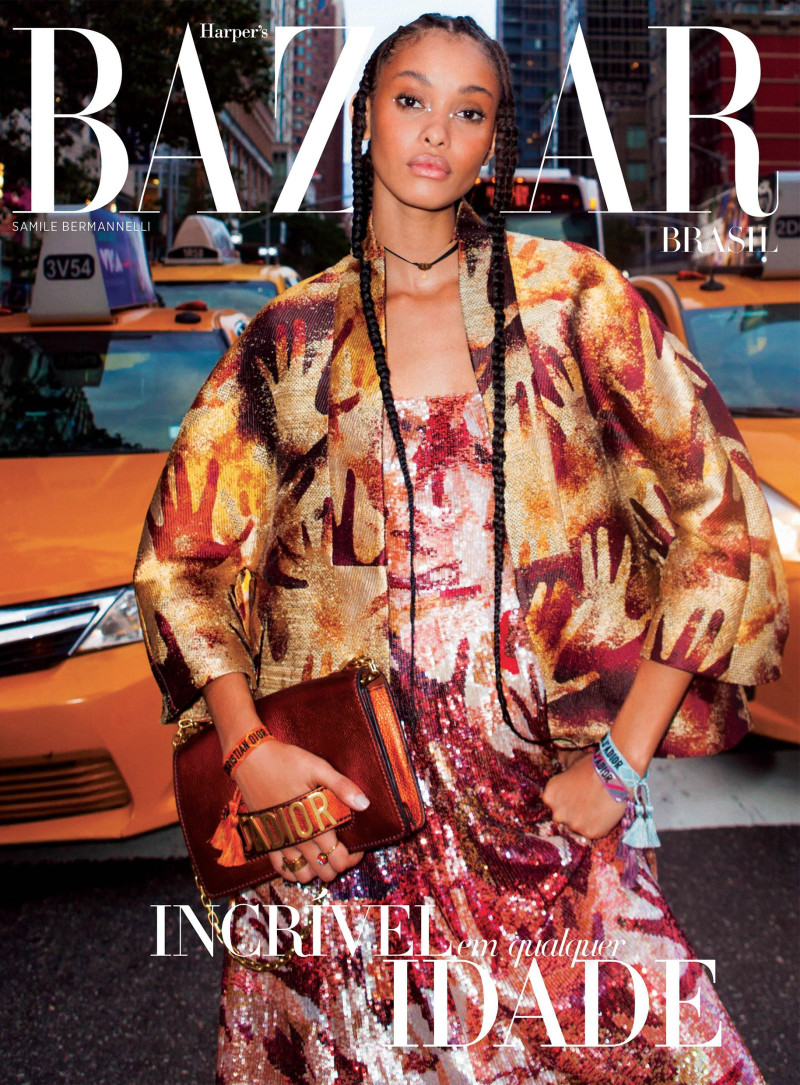 Samile Bermannelli featured on the Harper\'s Bazaar Brazil cover from October 2017