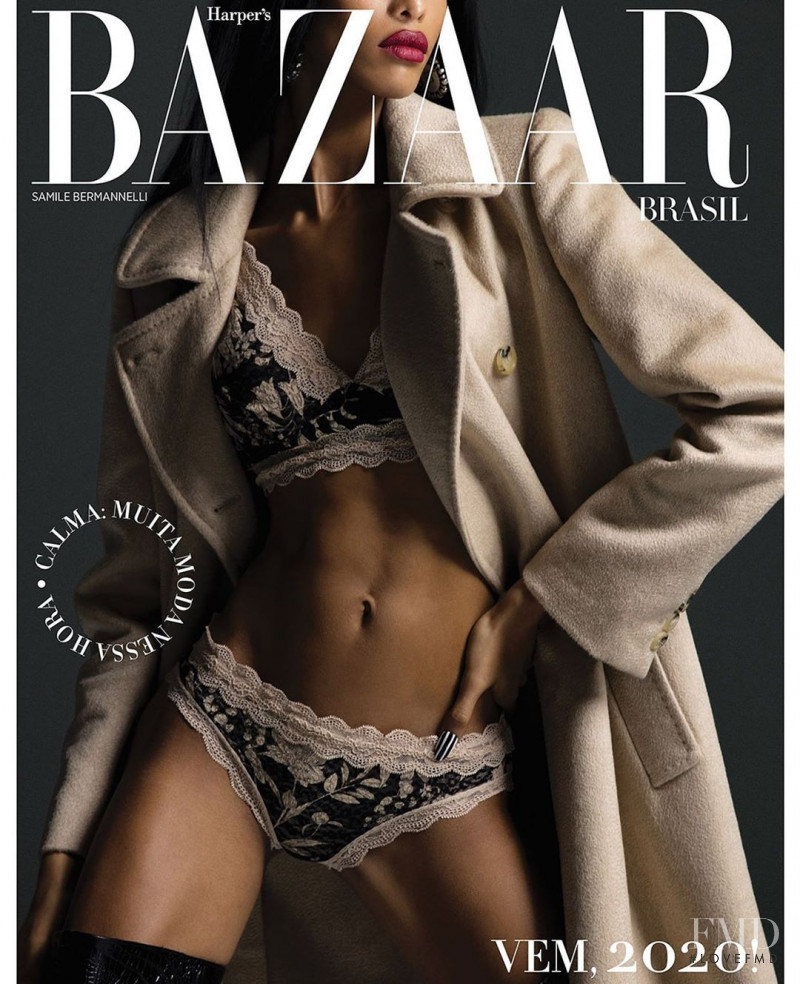 Samile Bermannelli featured on the Harper\'s Bazaar Brazil cover from December 2019