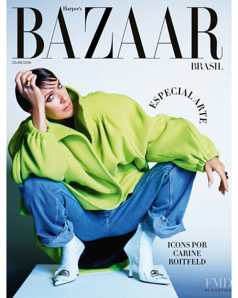 Celine Dion featured on the Harper\'s Bazaar Brazil cover from September 2019