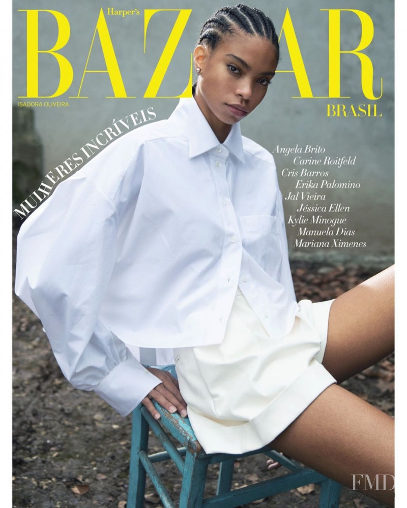 Isadora Oliveira featured on the Harper\'s Bazaar Brazil cover from March 2020
