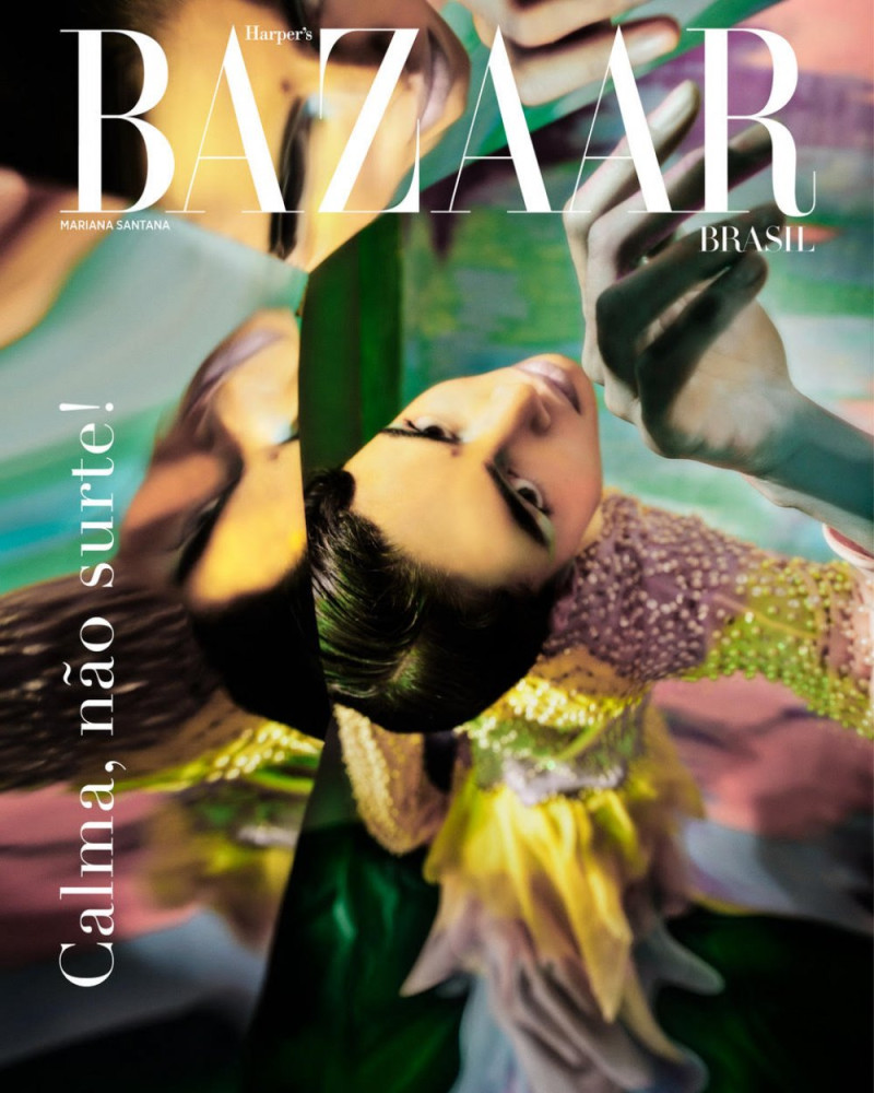 Mariana Santana featured on the Harper\'s Bazaar Brazil cover from April 2021