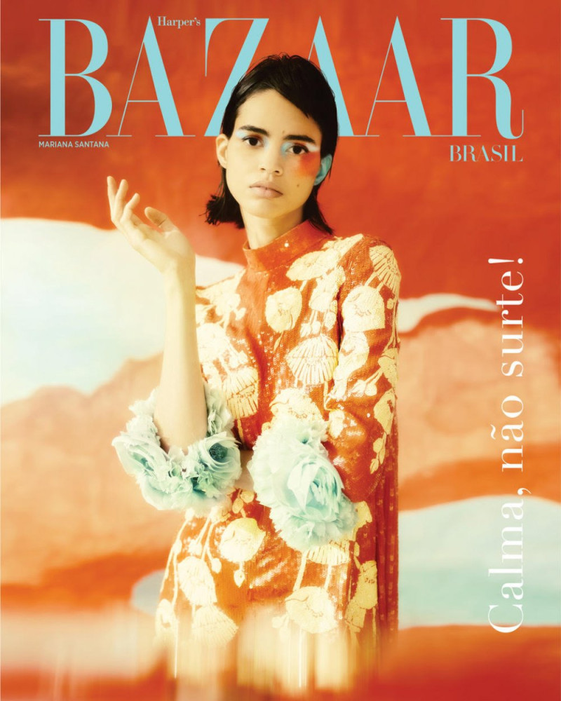 Mariana Santana featured on the Harper\'s Bazaar Brazil cover from April 2021