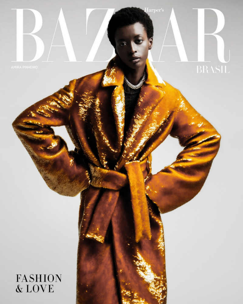 Amira Pinheiro featured on the Harper\'s Bazaar Brazil cover from June 2023