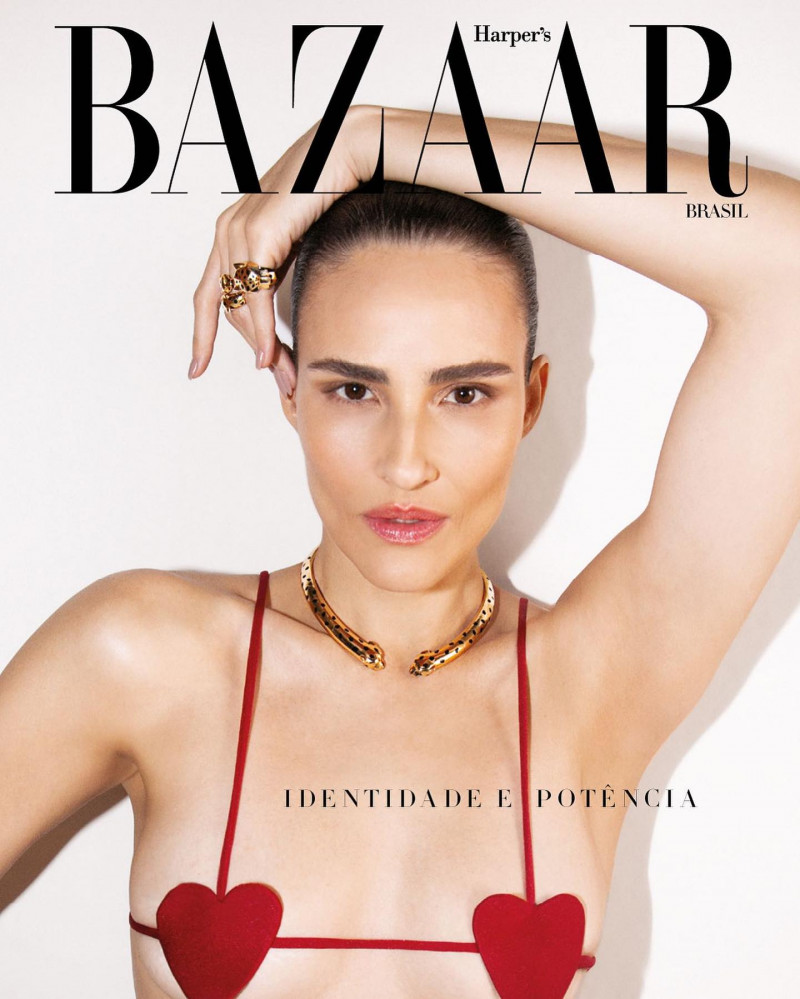 Fernanda Tavares featured on the Harper\'s Bazaar Brazil cover from October 2023