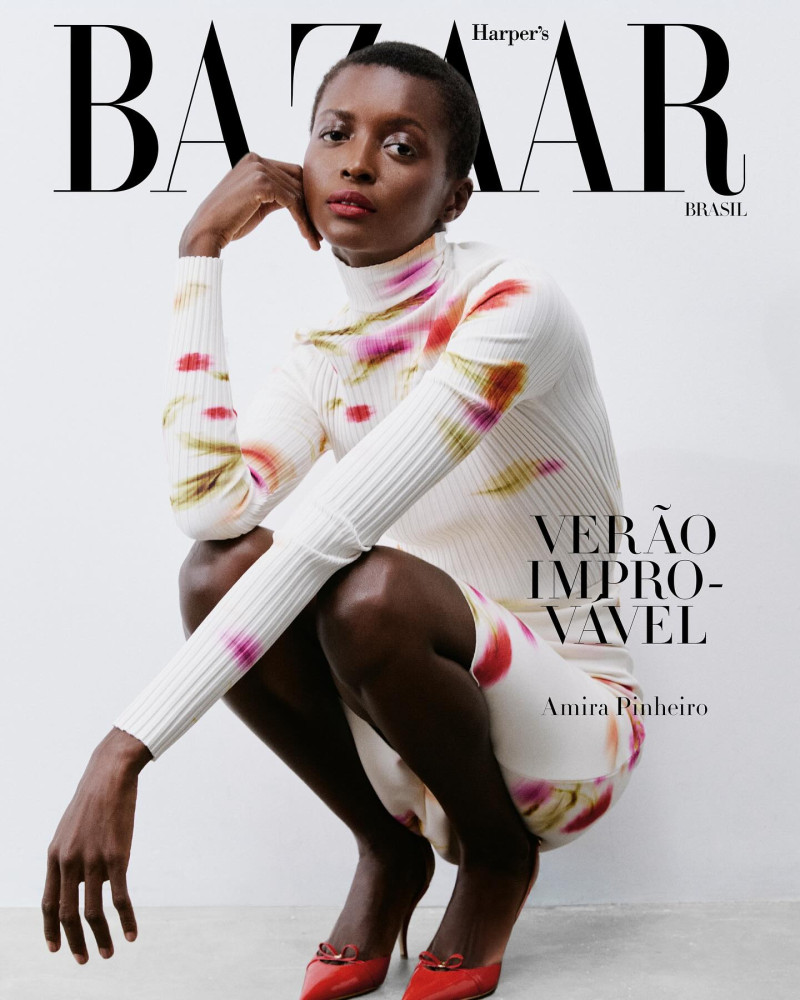 Amira Pinheiro featured on the Harper\'s Bazaar Brazil cover from December 2024