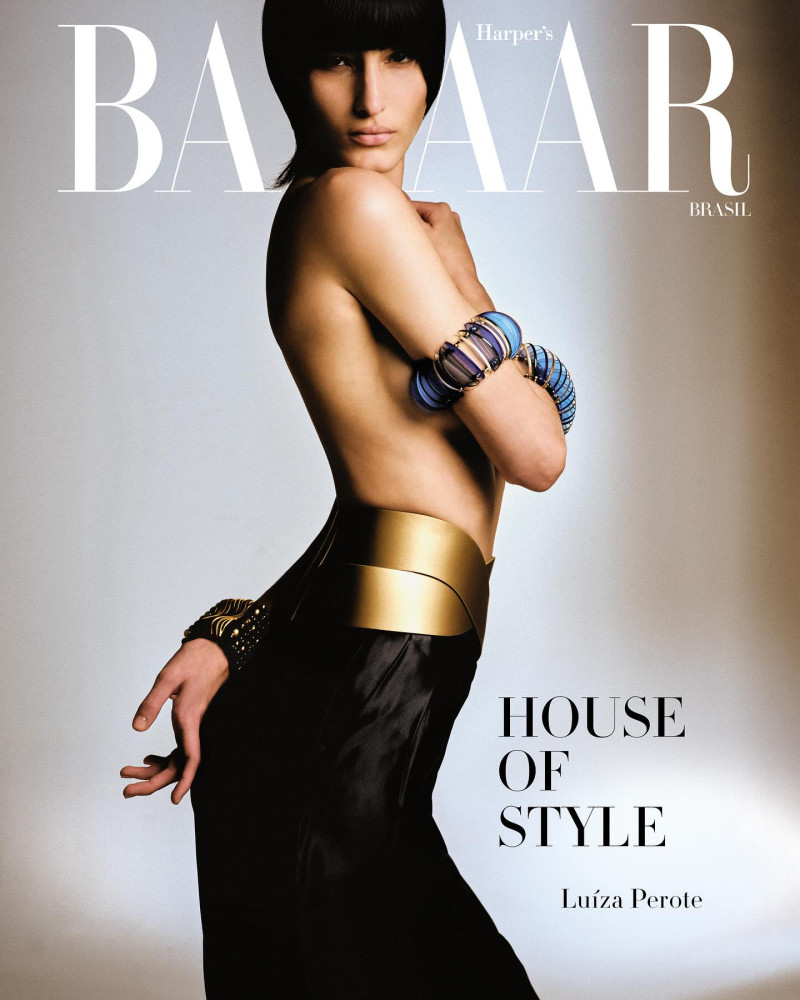 Luiza Perote featured on the Harper\'s Bazaar Brazil cover from June 2024