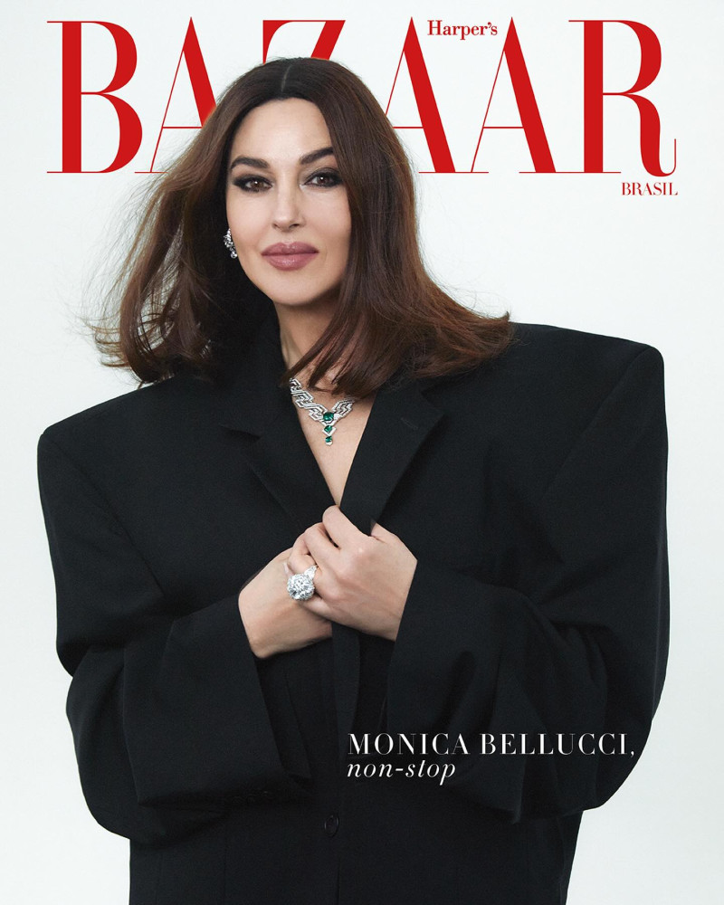 Monica Bellucci featured on the Harper\'s Bazaar Brazil cover from May 2024