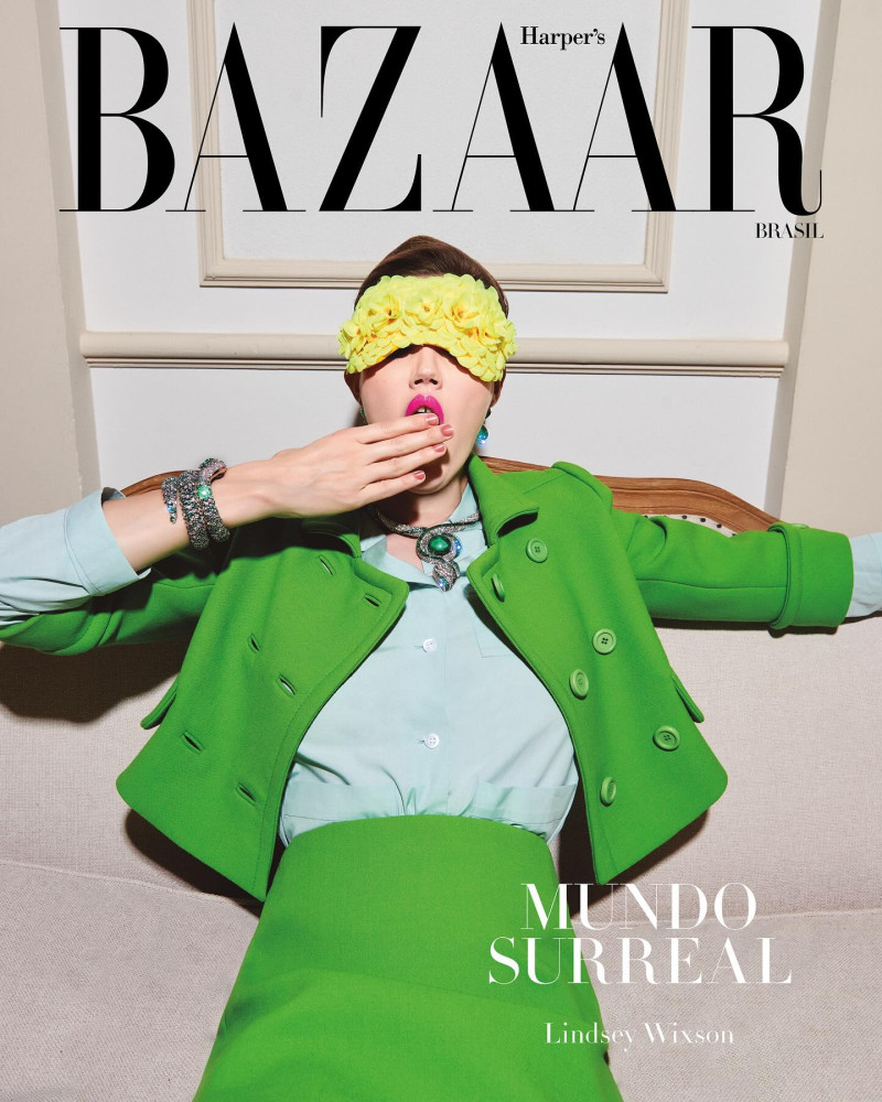 Lindsey Wixson featured on the Harper\'s Bazaar Brazil cover from November 2024