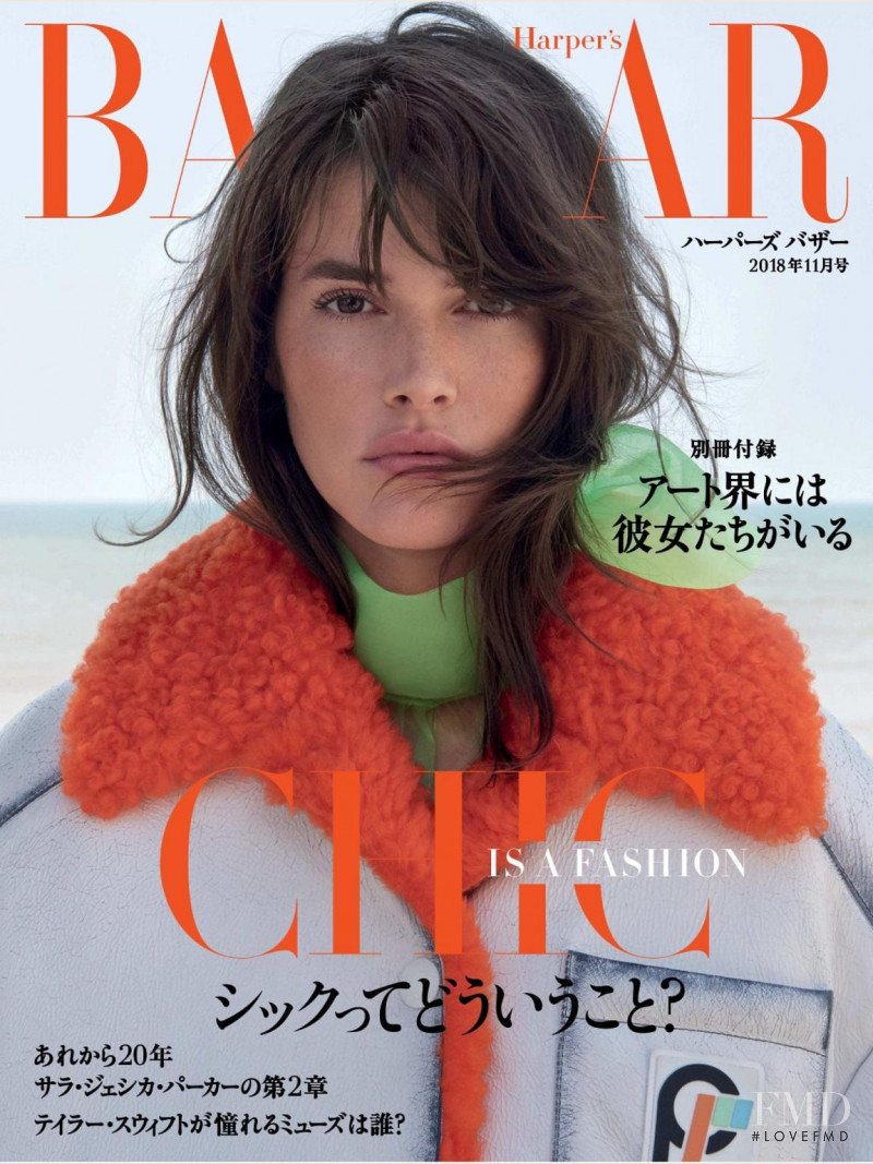 Vanessa Moody featured on the Harper\'s Bazaar Japan cover from November 2018