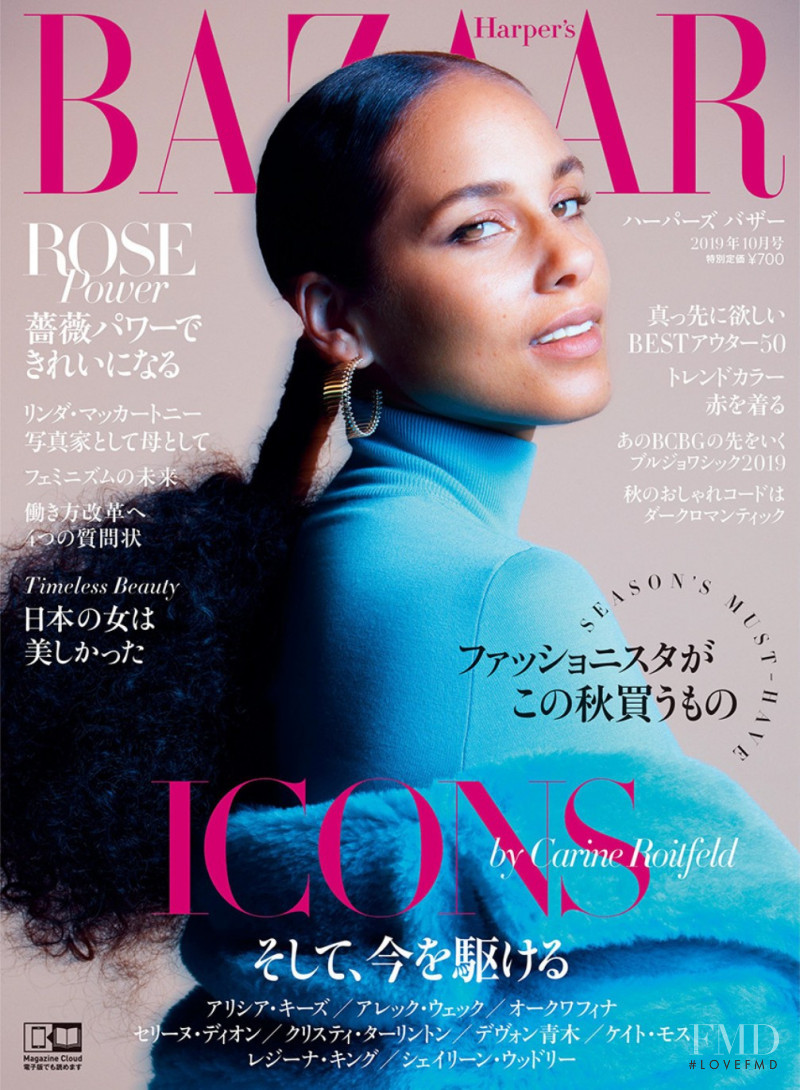 Alicia Keys featured on the Harper\'s Bazaar Japan cover from October 2019