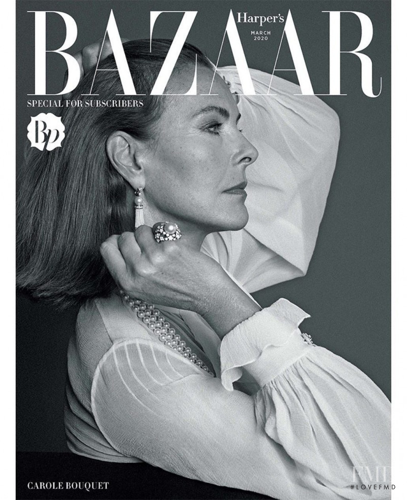 Carole Bouquet  featured on the Harper\'s Bazaar Japan cover from March 2020