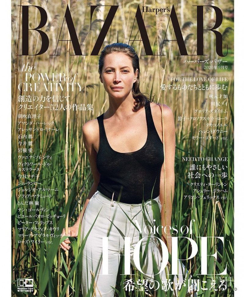 Christy Turlington featured on the Harper\'s Bazaar Japan cover from September 2020