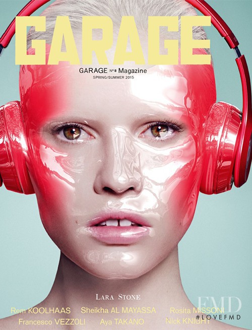 Lara Stone featured on the Garage cover from March 2015