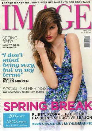 Kristy McQuade featured on the IMAGE Ireland cover from April 2010