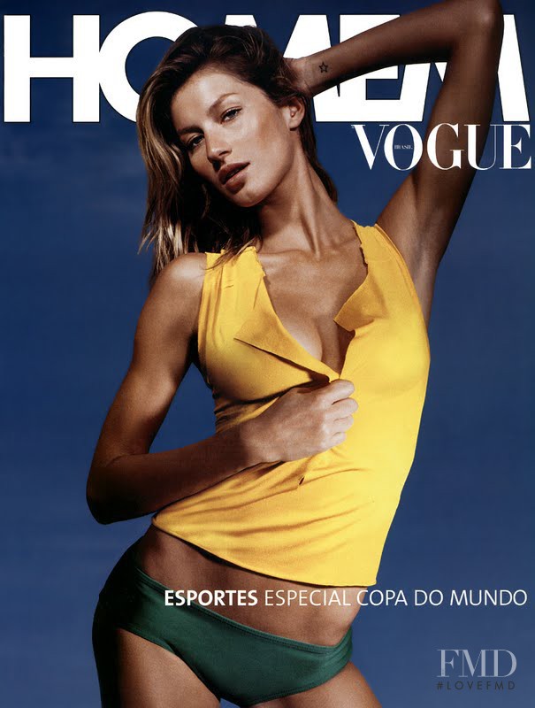 Gisele Bundchen featured on the Vogue Homem Brazil cover from June 2002