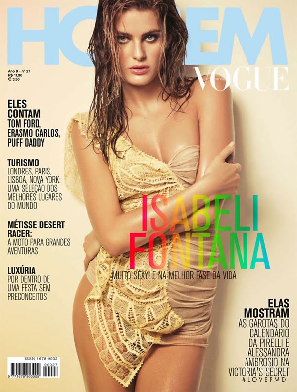 Isabeli Fontana featured on the Vogue Homem Brazil cover from December 2009