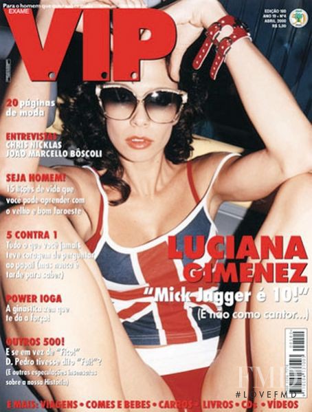 Luciana Gimenez featured on the VIP cover from April 2000