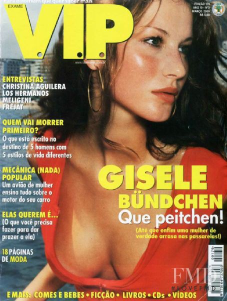 Gisele Bundchen featured on the VIP cover from March 2000