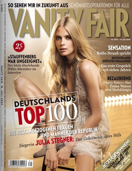 Julia Stegner featured on the Vanity Fair Germany cover from July 2007