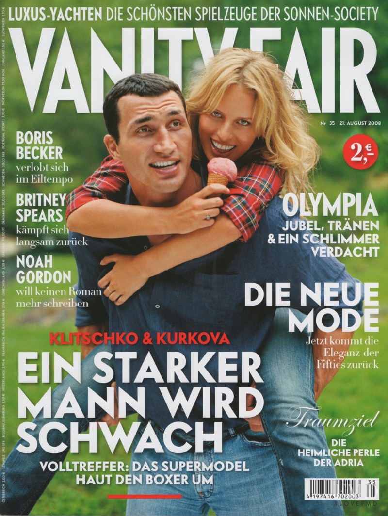 Karolina Kurkova featured on the Vanity Fair Germany cover from August 2008