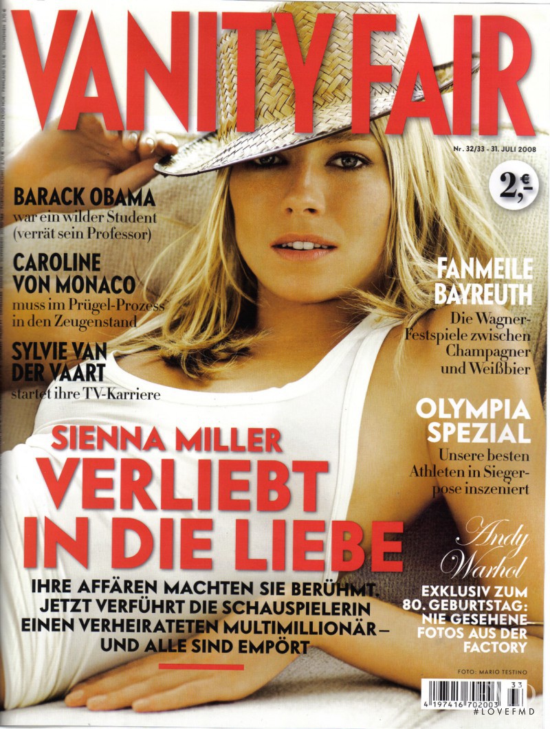 Sienna Miller featured on the Vanity Fair Germany cover from July 2008
