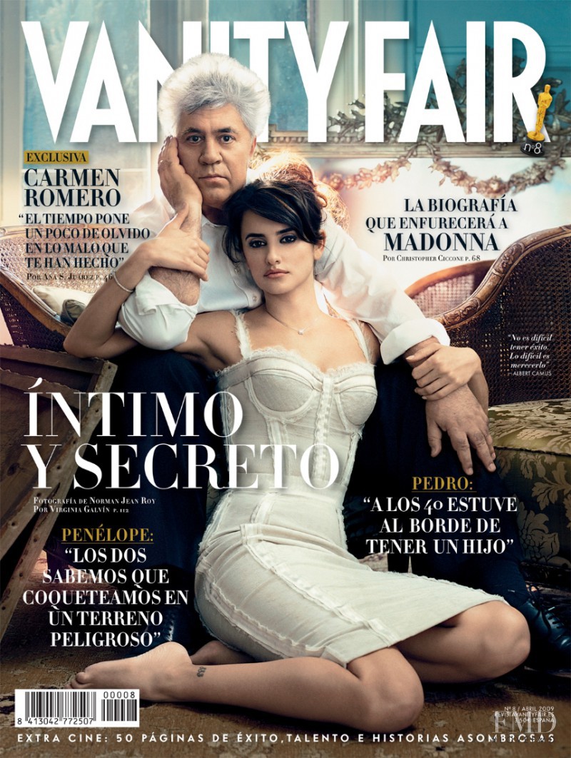 Penelope Cruz & Pedro Almodovar featured on the Vanity Fair Spain cover from April 2009