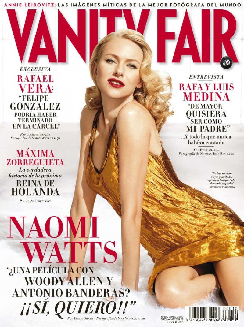 Naomi Watts featured on the Vanity Fair Spain cover from June 2009