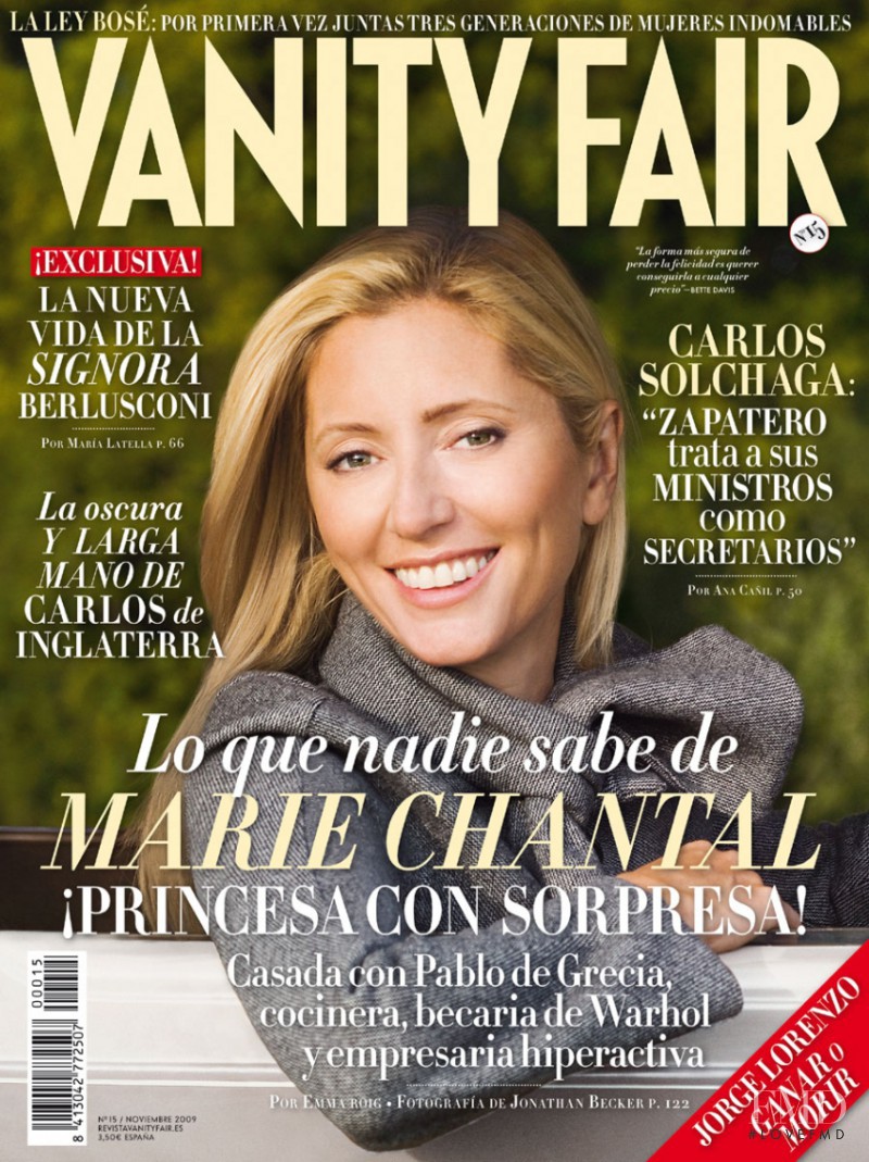 Marie Chantal featured on the Vanity Fair Spain cover from November 2009