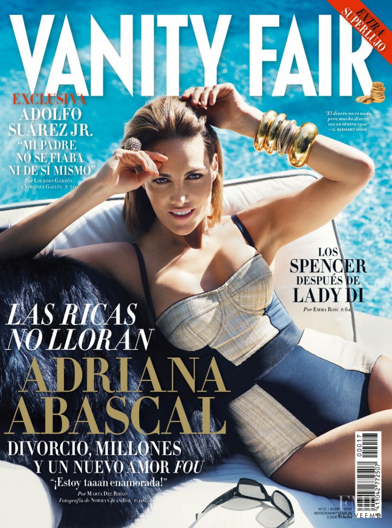 Adriana Abascal featured on the Vanity Fair Spain cover from January 2010