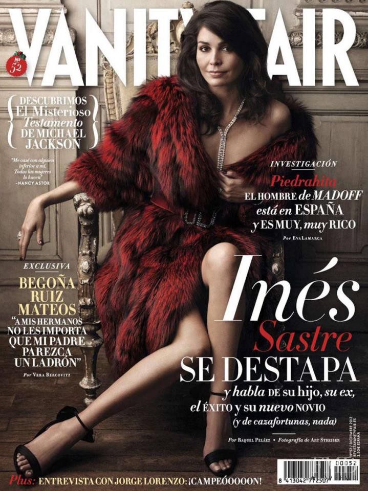 Ines Sastre featured on the Vanity Fair Spain cover from December 2012