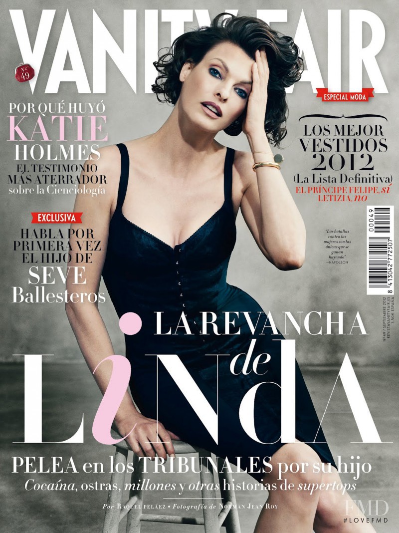 Linda Evangelista featured on the Vanity Fair Spain cover from September 2012