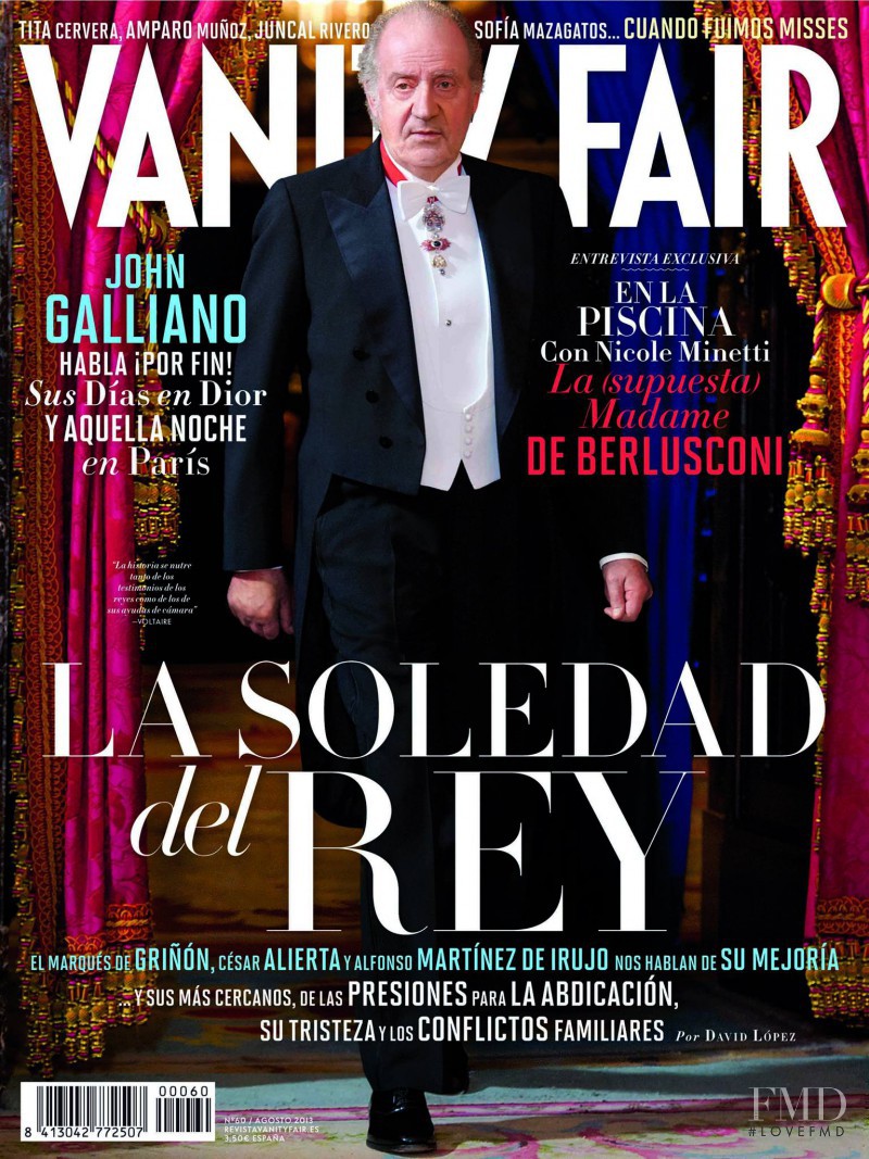 Juan Carlos I featured on the Vanity Fair Spain cover from August 2013
