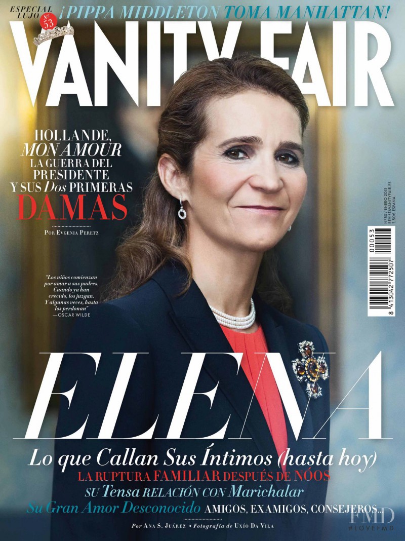 Infanta Elena featured on the Vanity Fair Spain cover from January 2013